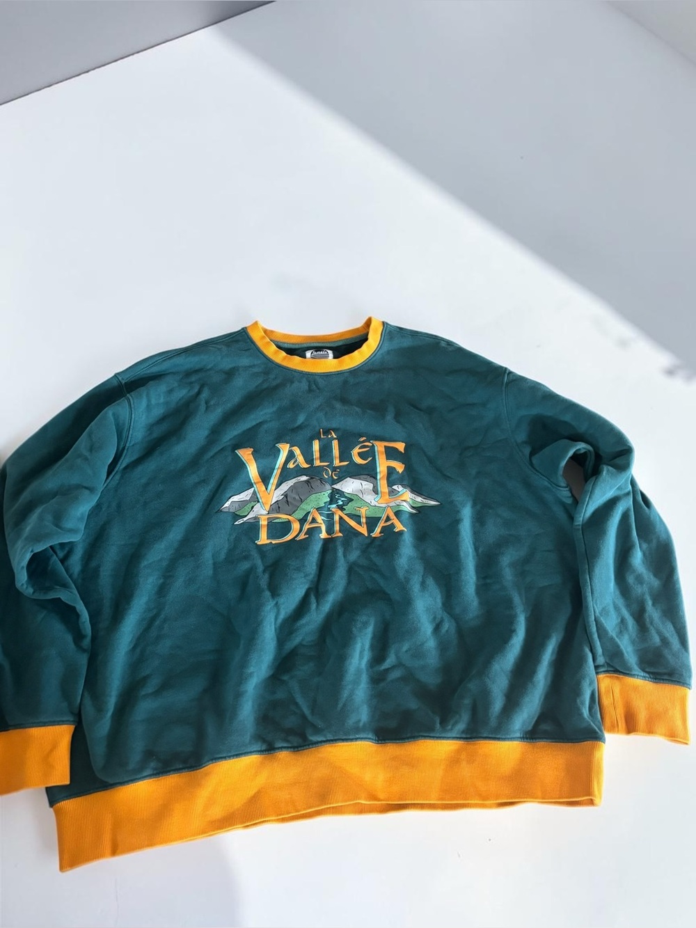 Oversized Vintage Sweatshirt La Vallée de Dana Green Pullover